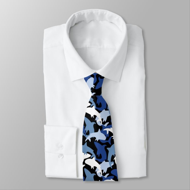 cool tiled shark beach pattern tie (Tied)