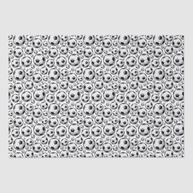 Cool tiled Soccer sports lovers ball pattern Tissue Paper (Front)