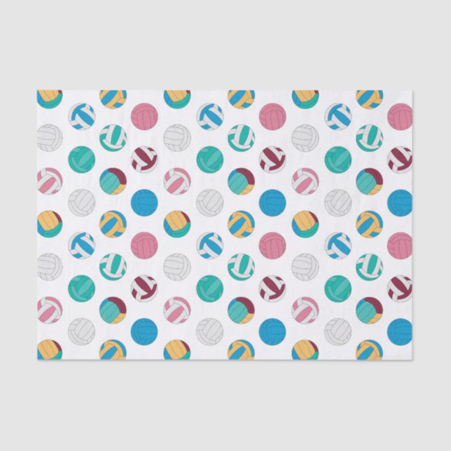 cool tiled sports volleyballs party  tissue paper (Front)