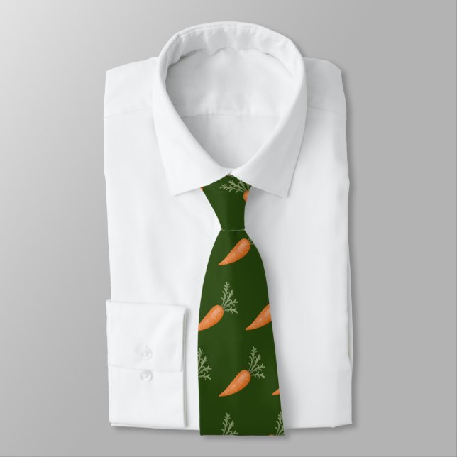 Cool tiled vegetable pattern carrot tie (Tied)