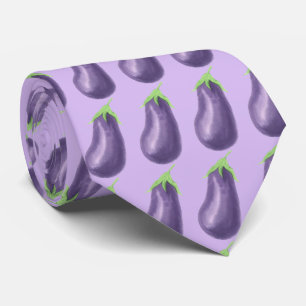 Cool tiled vegetable pattern eggplant tie