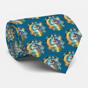 Cool tiled wolf lovers tie
