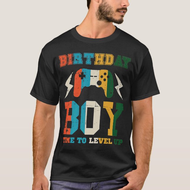 Cool Time to Level Up Birthday Gaming Boy T-Shirt (Front)