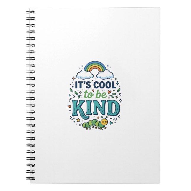 Cool To Be Kind Rainbow Caterpillar Shirt Design_1 Notebook (Front)