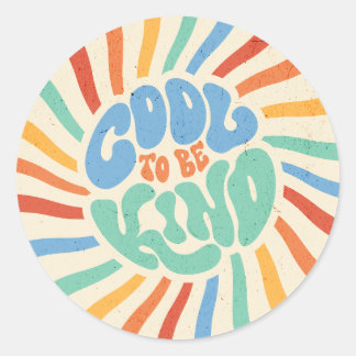 COOL TO BE KIND Vintage Pop-Art Classic Round Sticker