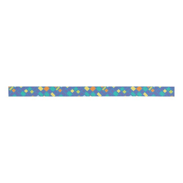 Cool Tone chequerboard Kid's   Grosgrain Ribbon (Front)