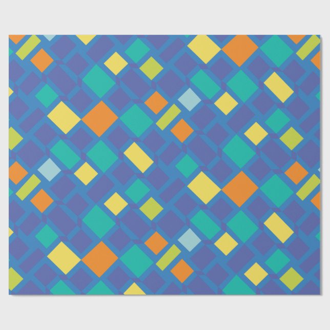 Cool Tone chequerboard Kid's   Wrapping Paper (Flat)