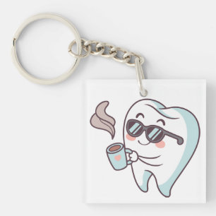 Cool Tooth Cartoon Acrylic Keychain