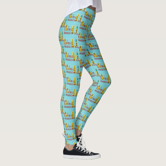 COOL Torn FRAGILE Marking w Chinese Characters Leggings (Right)