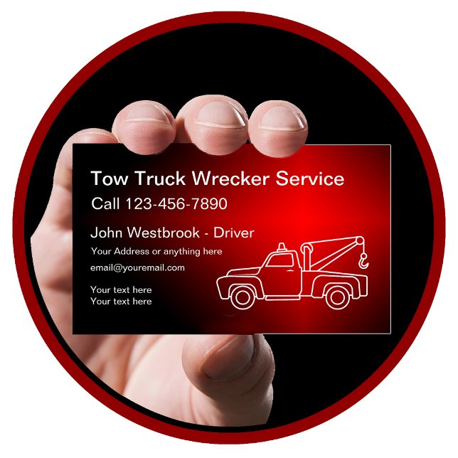 Cool Tow Truck Wrecker Driver Business Card (Creator Uploaded)