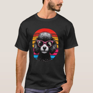 Cool Toy Poodle Dog Vintage Retro Sunset Sunglasse T-Shirt