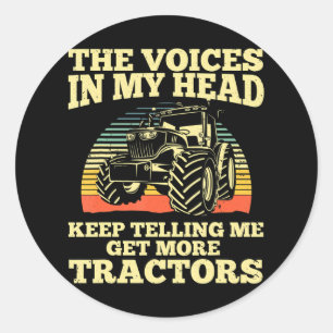 Cool Tractor Design For Men Women Kids Farmer Classic Round Sticker