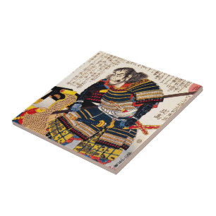 Cool traditional classic japanese warrior samurai tile