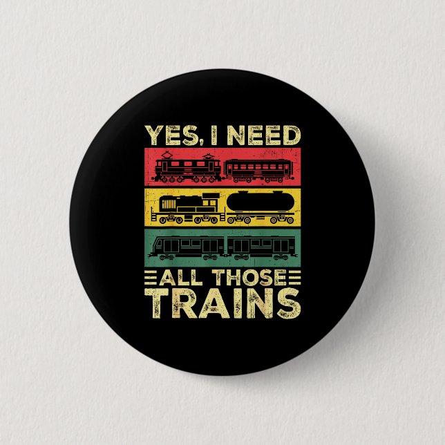 Cool Train Model Funny Train Railroad  6 Cm Round Badge (Front)
