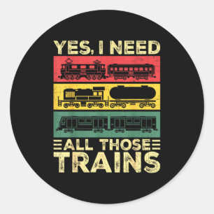 Cool Train Model Funny Train Railroad  Classic Round Sticker