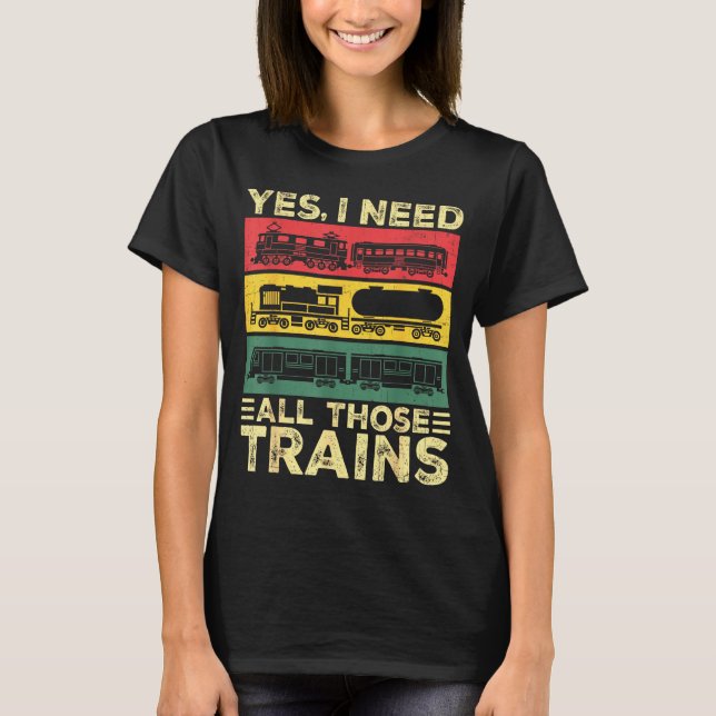 Cool Train Model Funny Train Railroad  T-Shirt (Front)