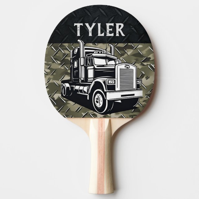 Cool Transport Truck Name Equipment Camo Ping Pong Paddle (Front)