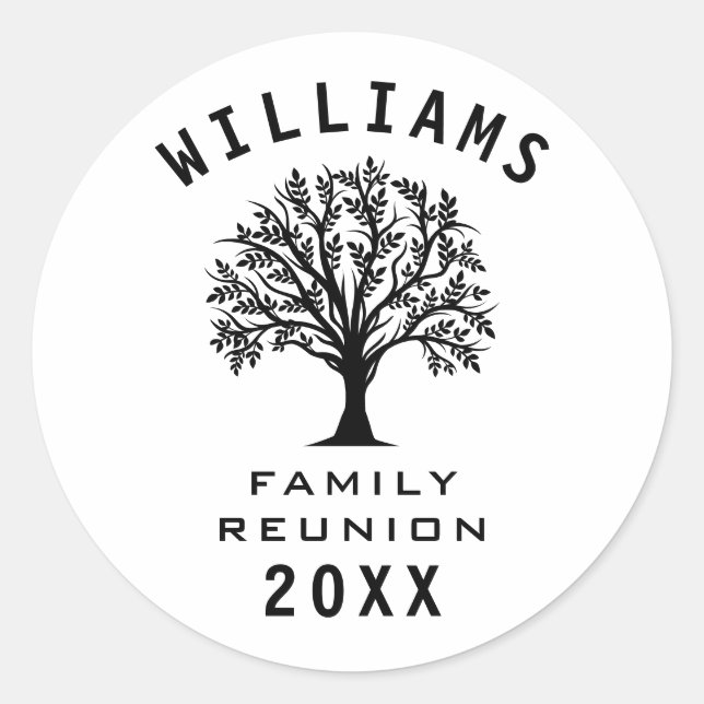 Cool Tree Family Reunion Summer Vacation Road Trip Classic Round Sticker (Front)
