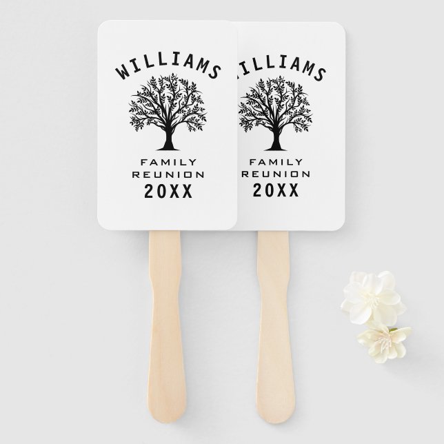 Cool Tree Family Reunion Summer Vacation Road Trip Hand Fan (Front and Back)