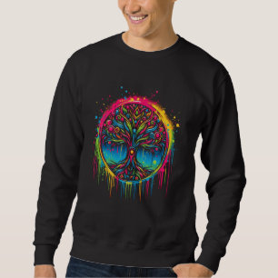 Cool Tree of Life Symbol In Graffiti Art Style Men Sweatshirt