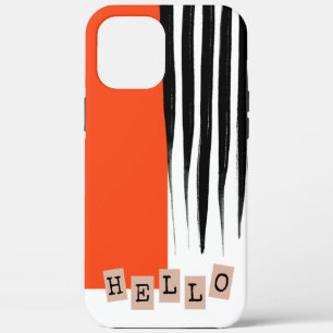 Cool Trendy Abstract Orange and Black iPhone 12 Pro Max Case
