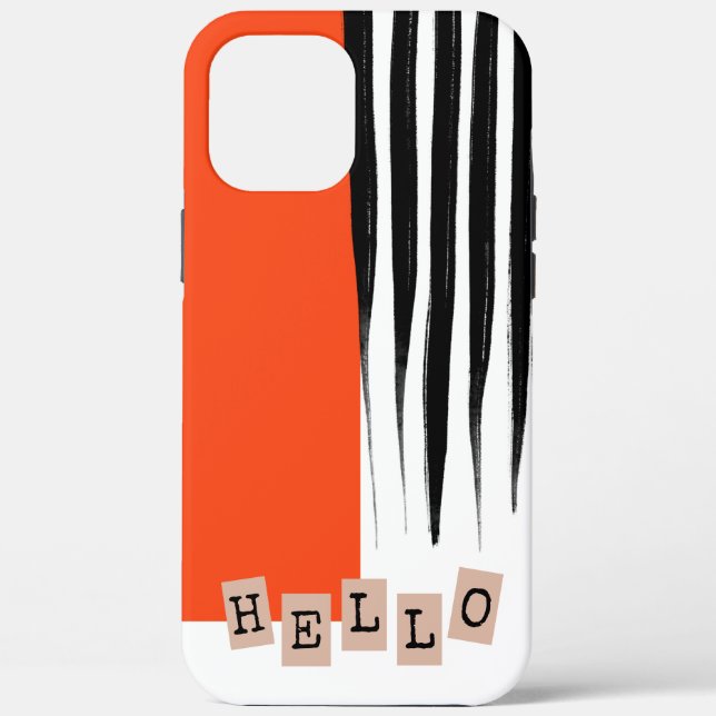 Cool Trendy Abstract Orange and Black Case-Mate iPhone Case (Back)