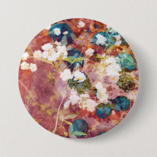 Cool, trendy art of romantic flower pattern 7.5 cm round badge