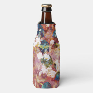 Cool, trendy art of romantic flower pattern bottle cooler