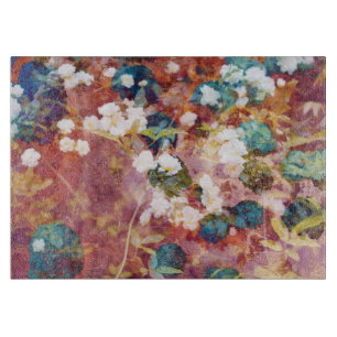 Cool, trendy art of romantic flower pattern cutting board