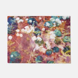 Cool, trendy art of romantic flower pattern doormat