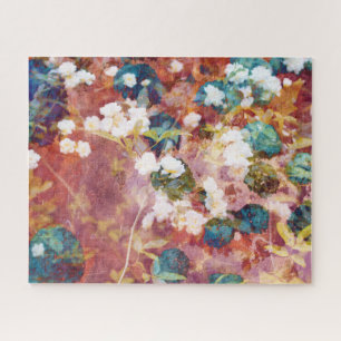 Cool, trendy art of romantic flower pattern jigsaw puzzle