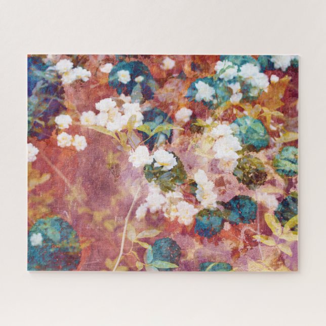Cool, trendy art of romantic flower pattern jigsaw puzzle (Horizontal)