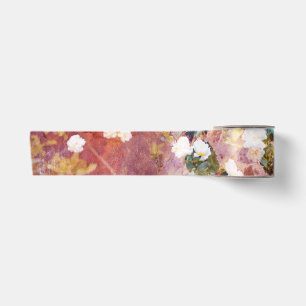 Cool, trendy art of romantic flower pattern satin ribbon