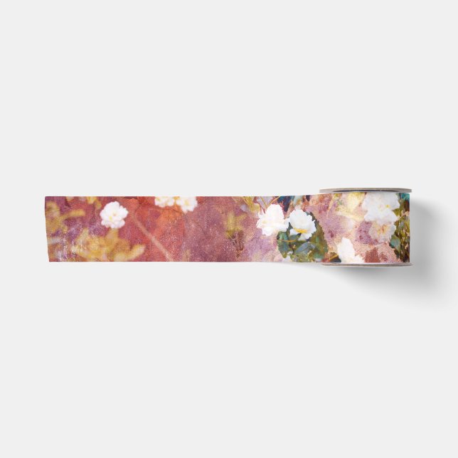 Cool, trendy art of romantic flower pattern satin ribbon (Front)