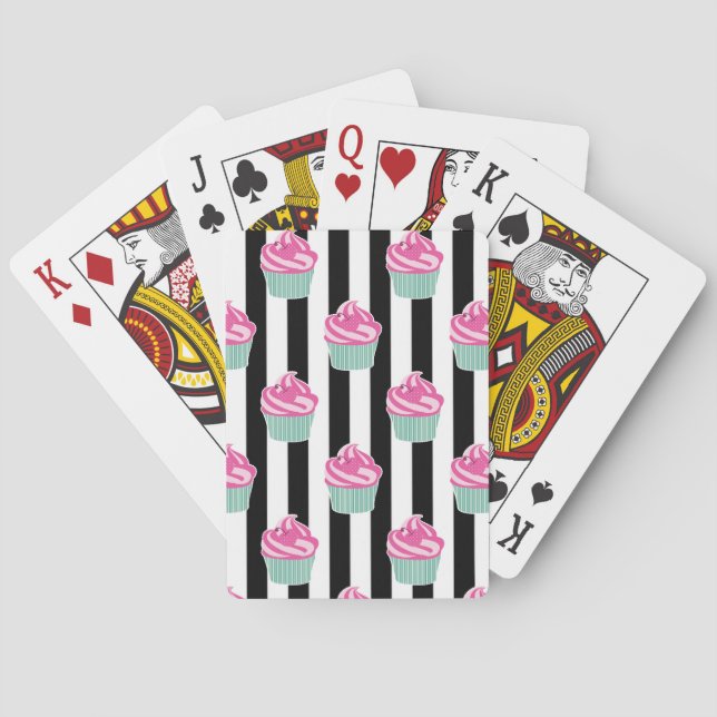 Cool Trendy Black and Wite Playing Cards (Back)