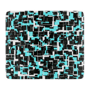 Cool Trendy Black White Blue Pattern Cutting Board