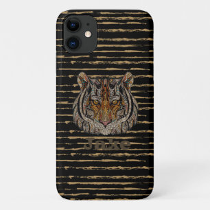 Cool Trendy Bleck and Brown Lion iPhone 11 Case