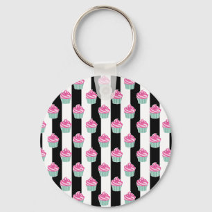 Cool Trendy Bleck and Withe, Cup Cakes Key Ring