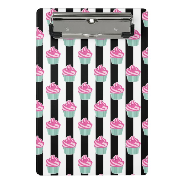 Cool Trendy Bleck and Withe, Cup Cakes Mini Clipboard (Front)