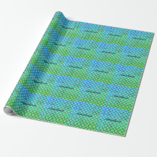 Cool Trendy Blue, Green Wrapping Paper