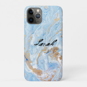 Cool Trendy Blue Marble iPhone 11 Pro Case