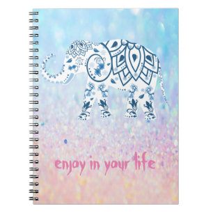 Cool Trendy Bokeh Elephant  Notebook