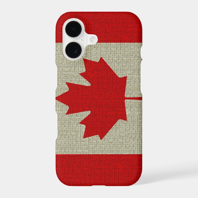 Cool trendy Canada flag burlap texture (Back)