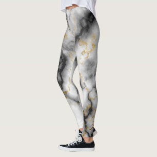 cool trendy colourful marble face pattern grey leggings