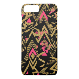 Cool trendy faux gold glitter geometric pattern iPhone 8 plus/7 plus case