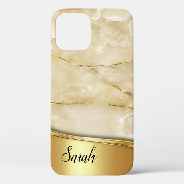 Cool Trendy Gold Marble Case-Mate iPhone Case (Back)