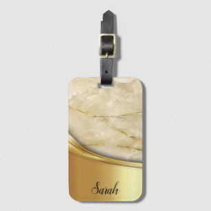 Cool Trendy Gold Marble Luggage Tag