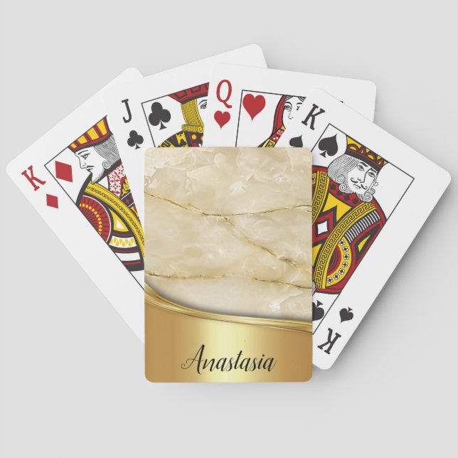 Cool Trendy Gold Marble  Playing Cards (Back)