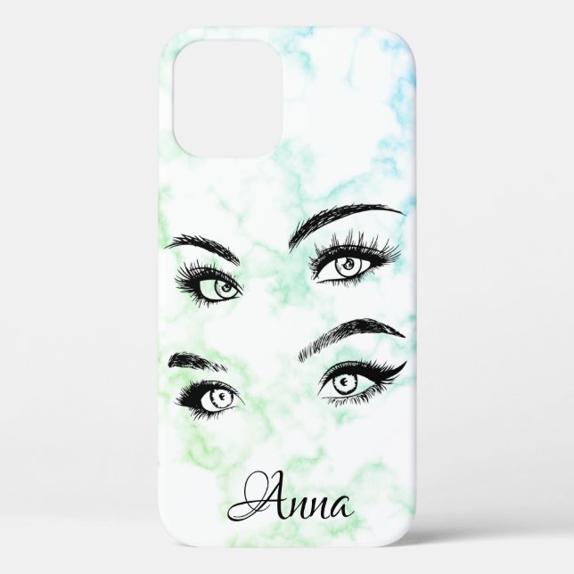 Cool Trendy Green Marble, Eyes  Case-Mate iPhone Case (Back)