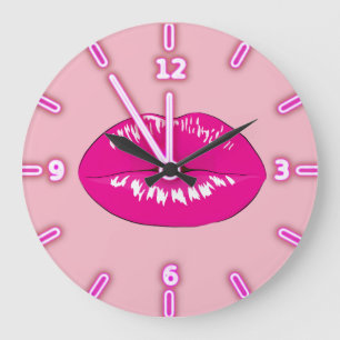 Cool Trendy Lips -Personalised Large Clock